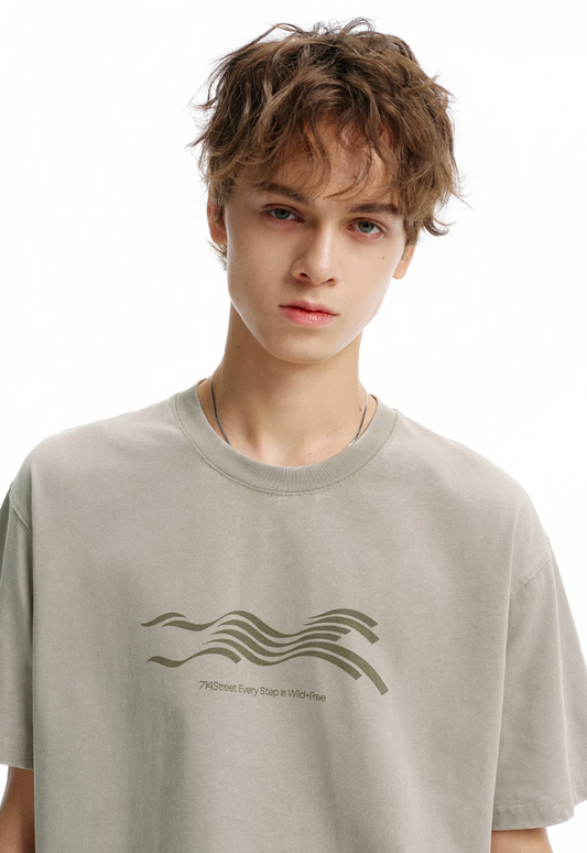 714STREET ウォッシュ フロントロゴ Tシャツ MB5174