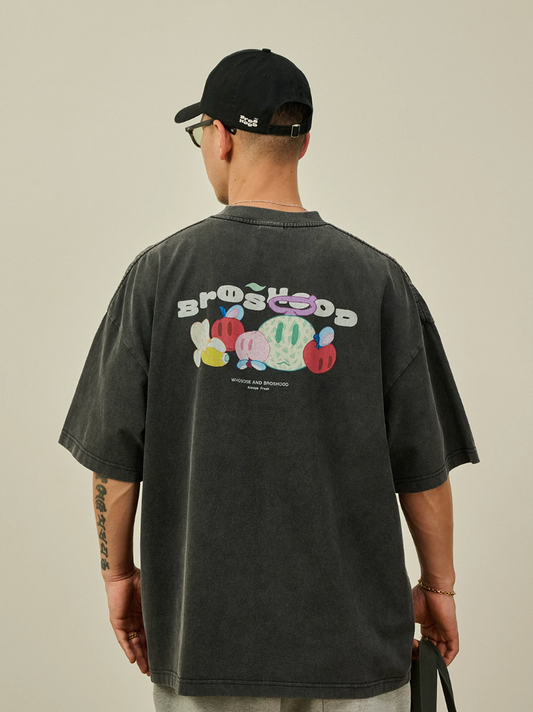 BROSHOOD バックプリント Tシャツ MB5222