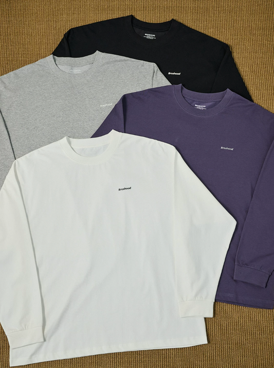 BROSHOOD ワンポイントロゴ ロングTシャツ MB5337