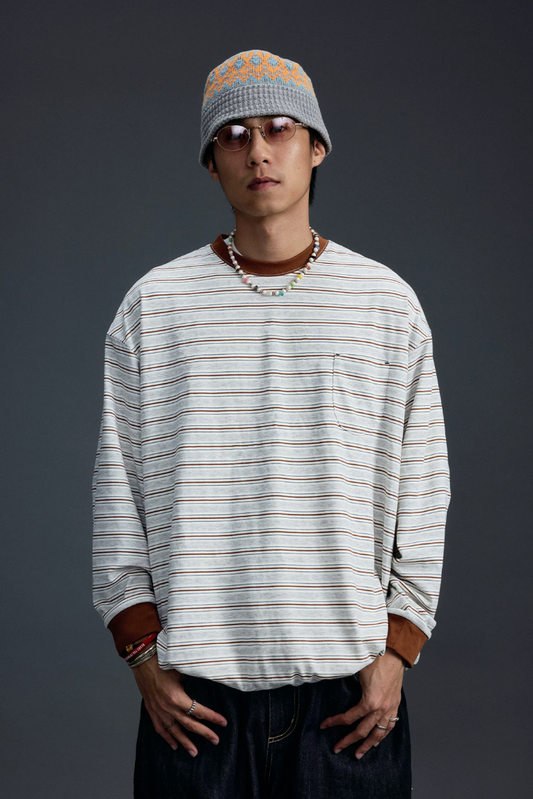 BANANACLUB ストライプ ロングTシャツ MB5348