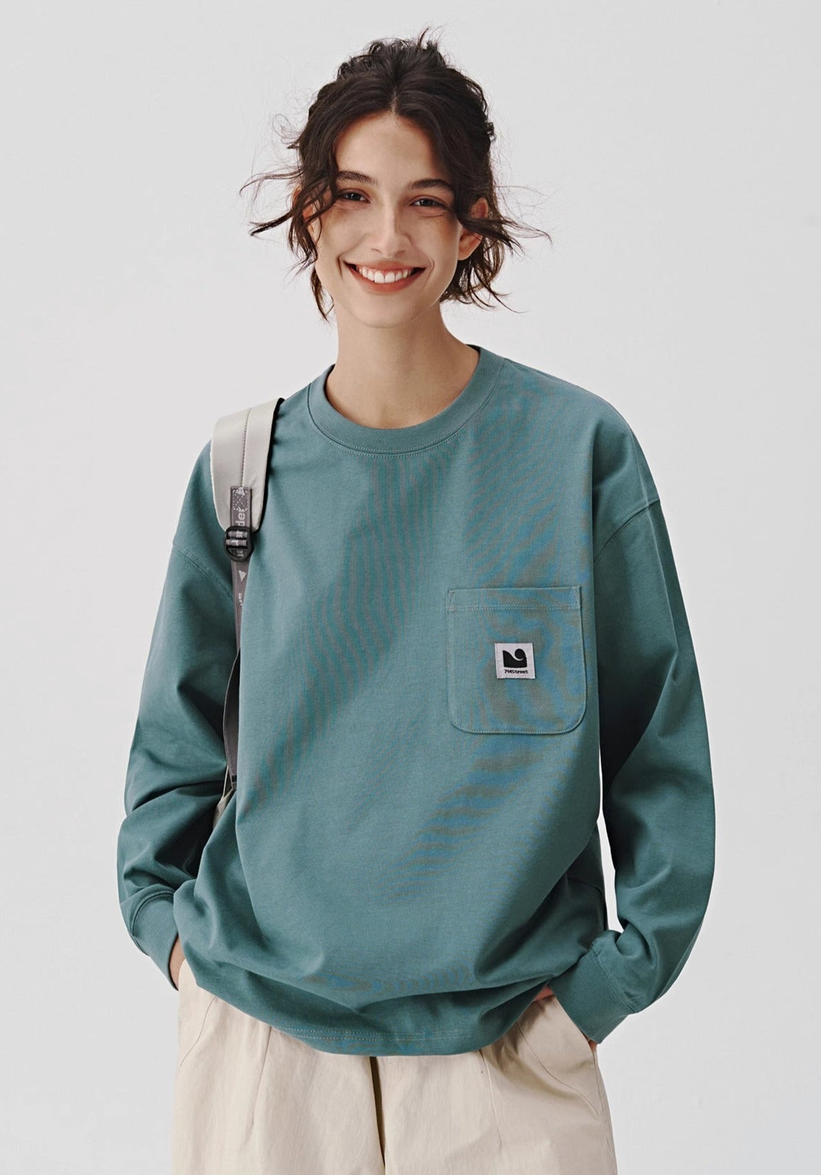 714STREET ポケット ワンポイントロゴ ロングTシャツ MB4667