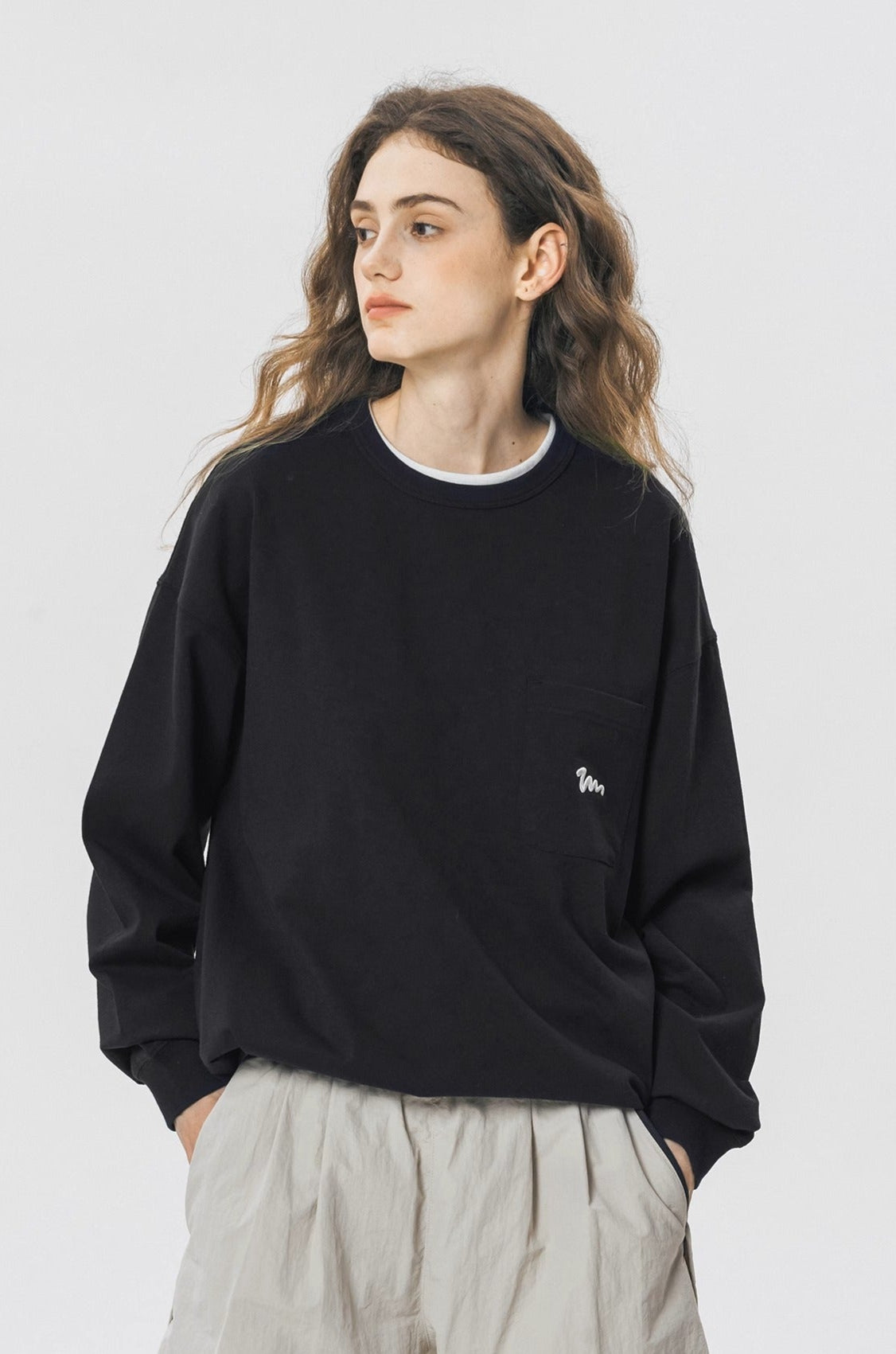 714STREET ポケット ワンポイントロゴ ロングTシャツ MB4661