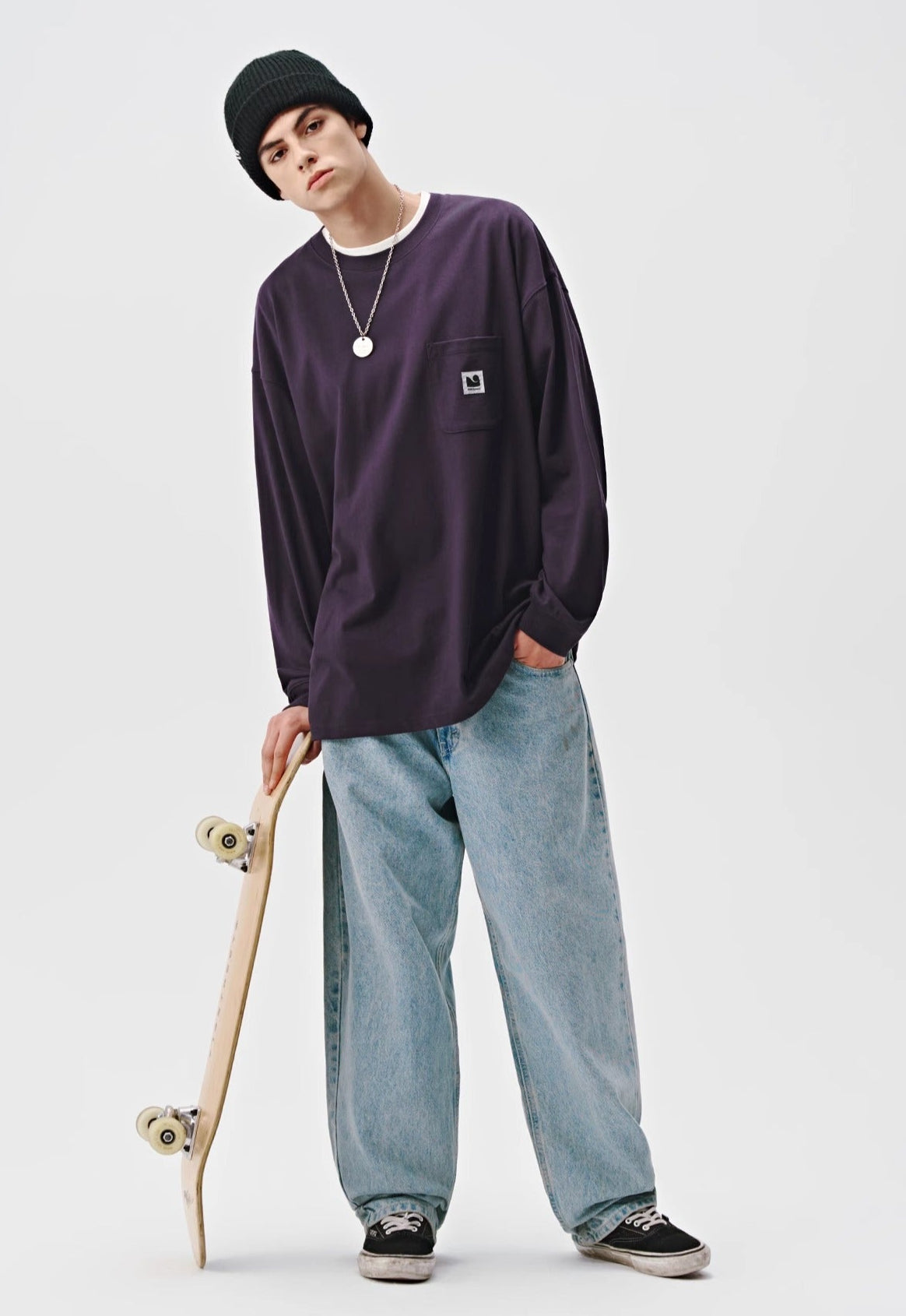 714STREET ポケット ワンポイントロゴ ロングTシャツ MB4667