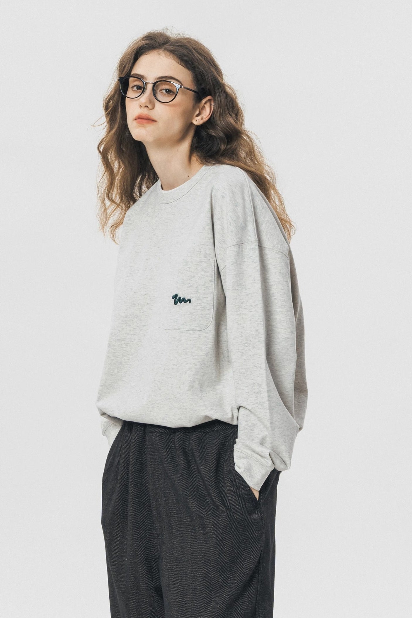 714STREET ポケット ワンポイントロゴ ロングTシャツ MB4661