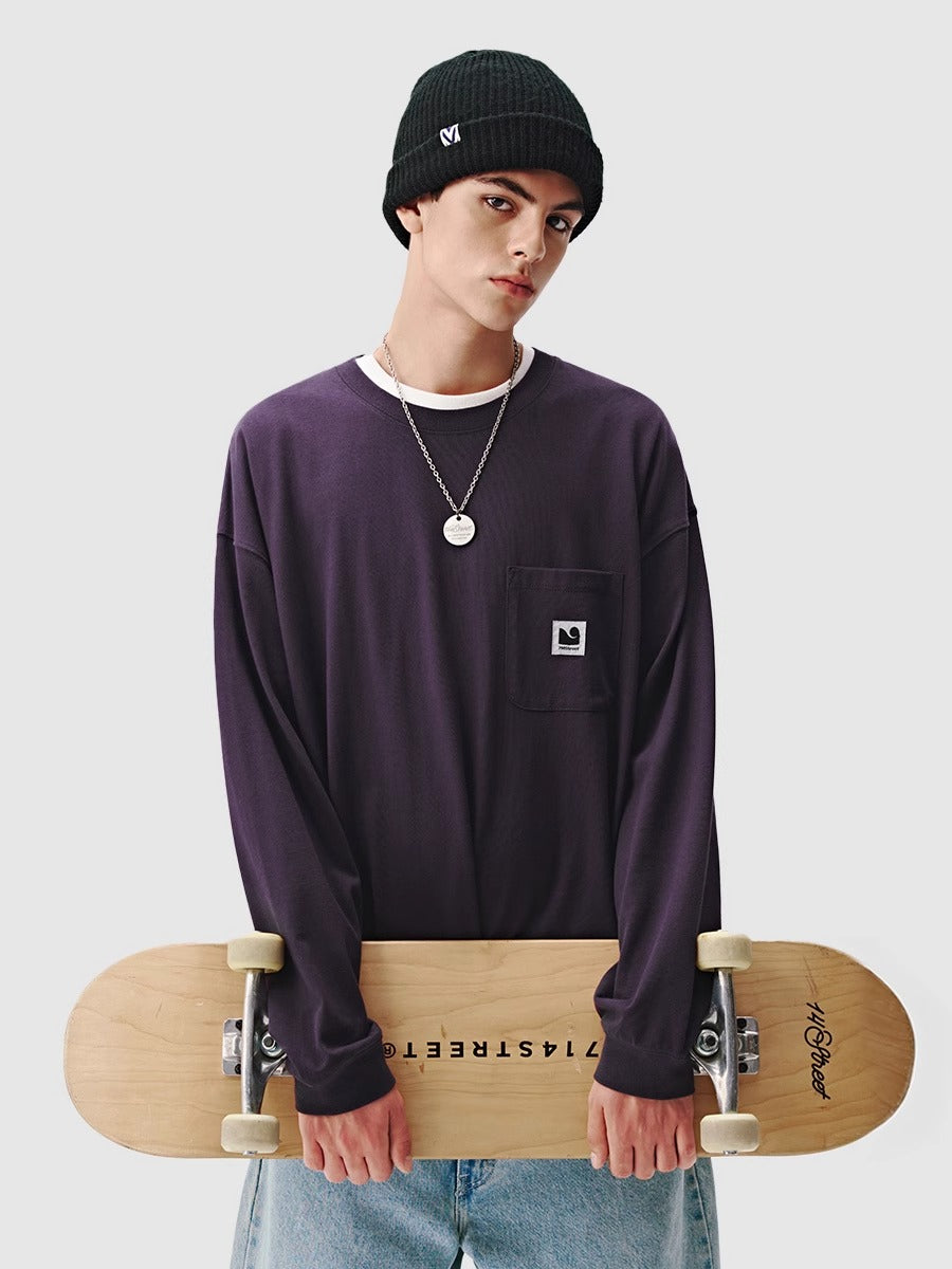 714STREET ポケット ワンポイントロゴ ロングTシャツ MB4667