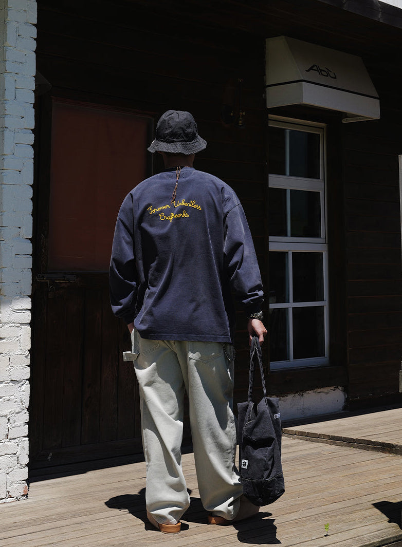 UNBENT ウォッシュ 刺繍 ロングTシャツ MB4886
