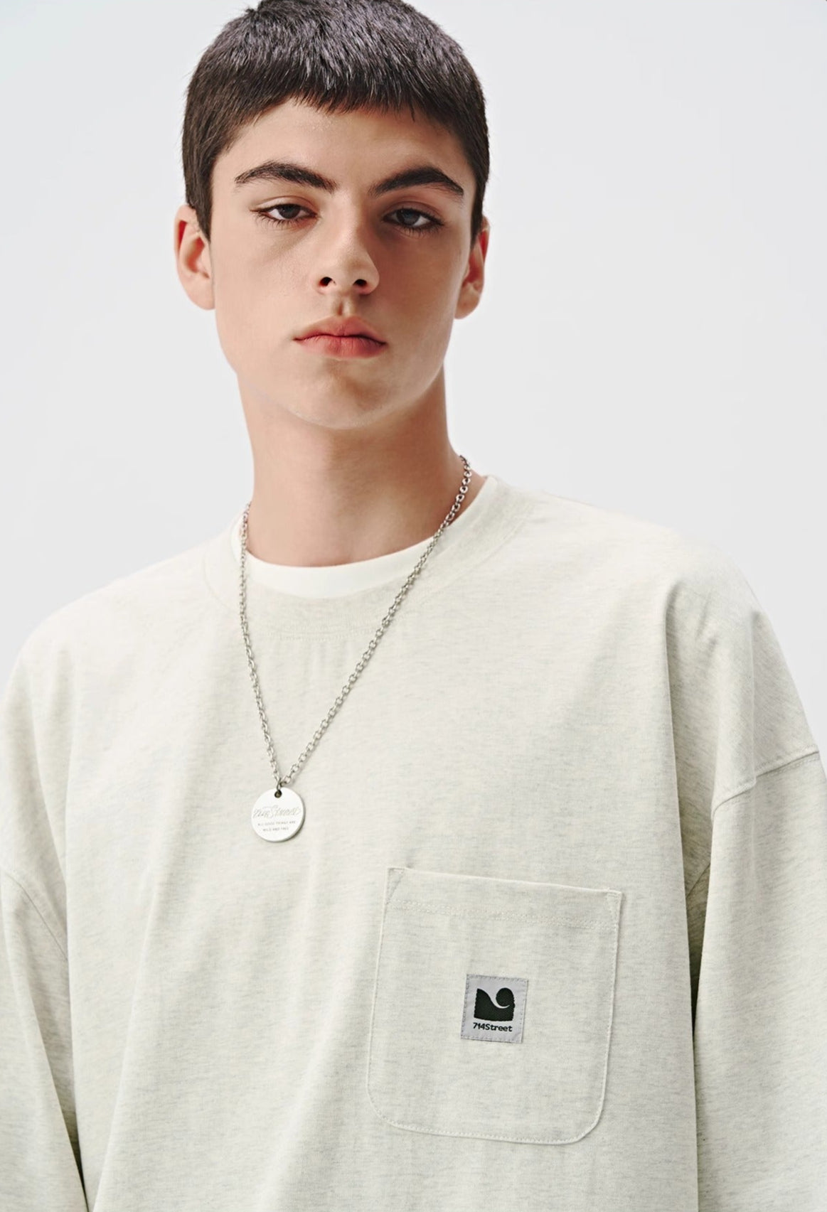 714STREET ポケット ワンポイントロゴ ロングTシャツ MB4667