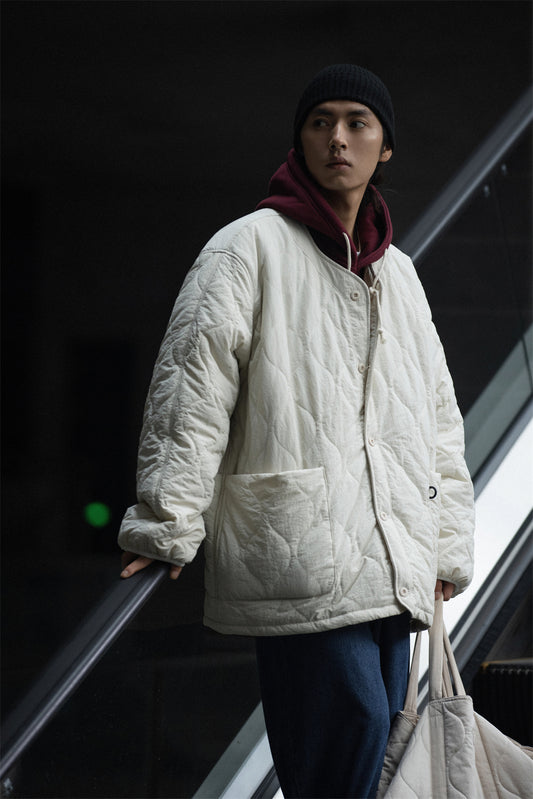 NOEARS ノーカラー キルティングジャケット MB4472