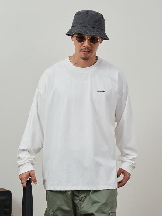 BROSHOOD ワンポイントロゴ ロングTシャツ MB5337
