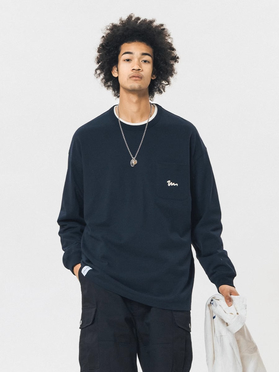 714STREET ポケット ワンポイントロゴ ロングTシャツ MB4661