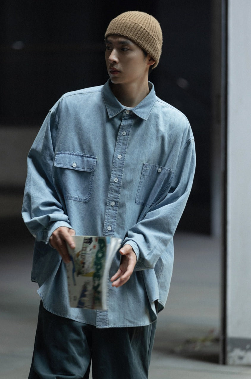 NOEARS ウォッシュ デニムシャツ – MOBU