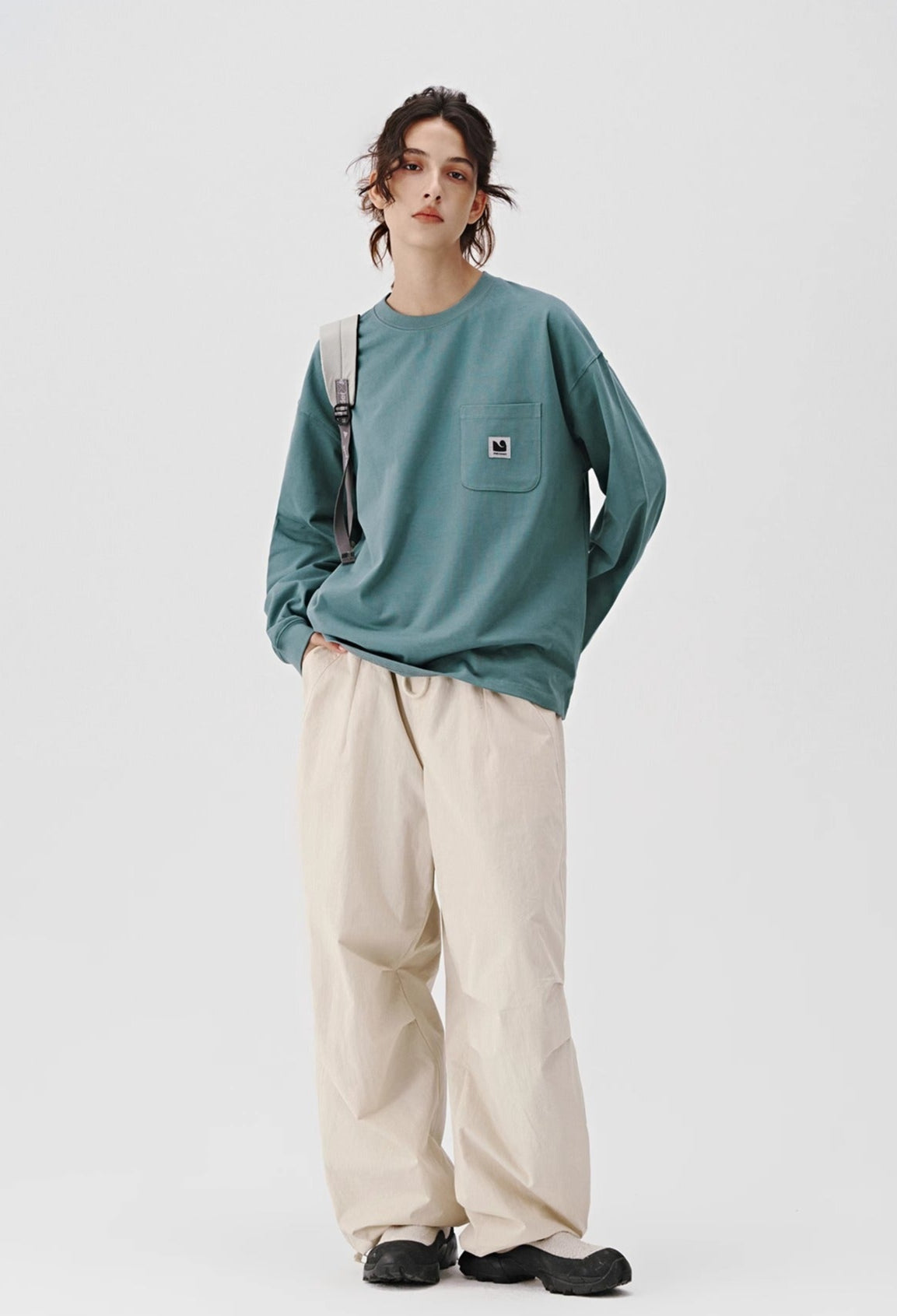 714STREET ポケット ワンポイントロゴ ロングTシャツ MB4667