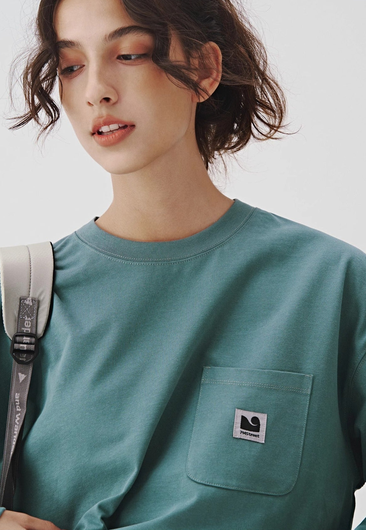 714STREET ポケット ワンポイントロゴ ロングTシャツ MB4667