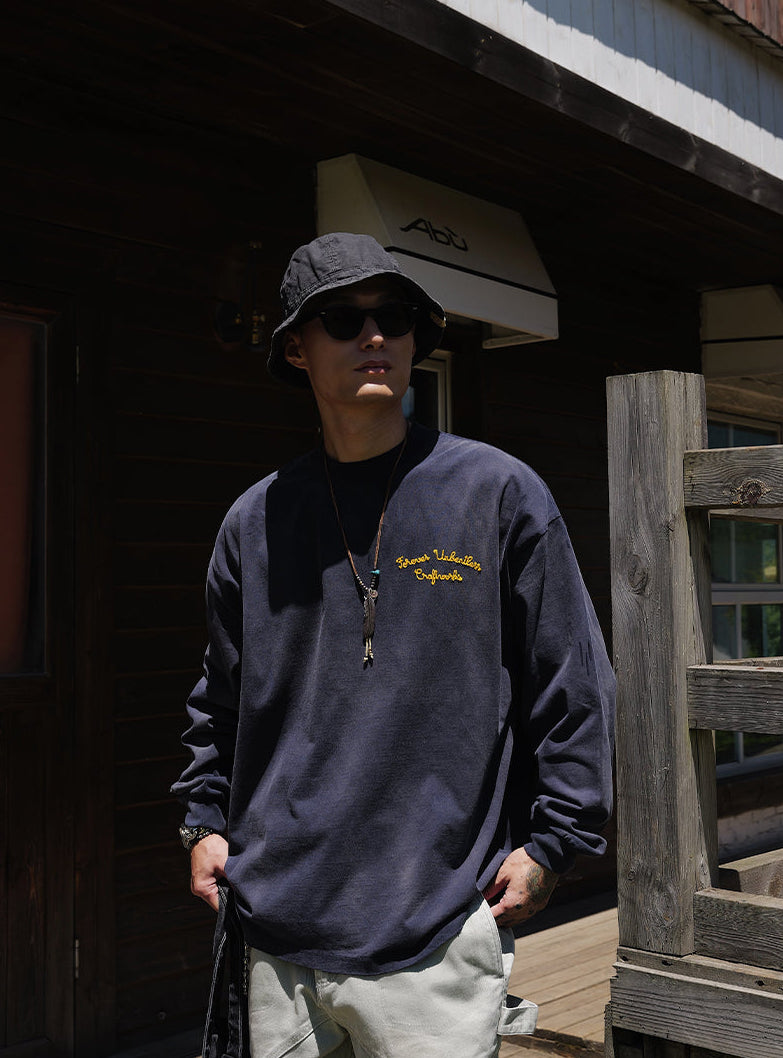 UNBENT ウォッシュ 刺繍 ロングTシャツ MB4886