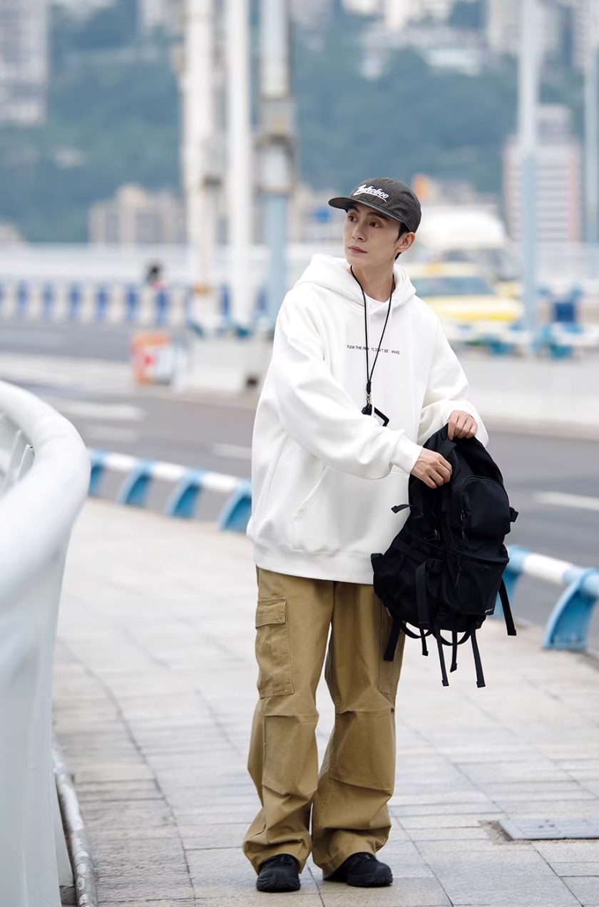 NOCLUE 両面プリント プルオーバーパーカー MB5010