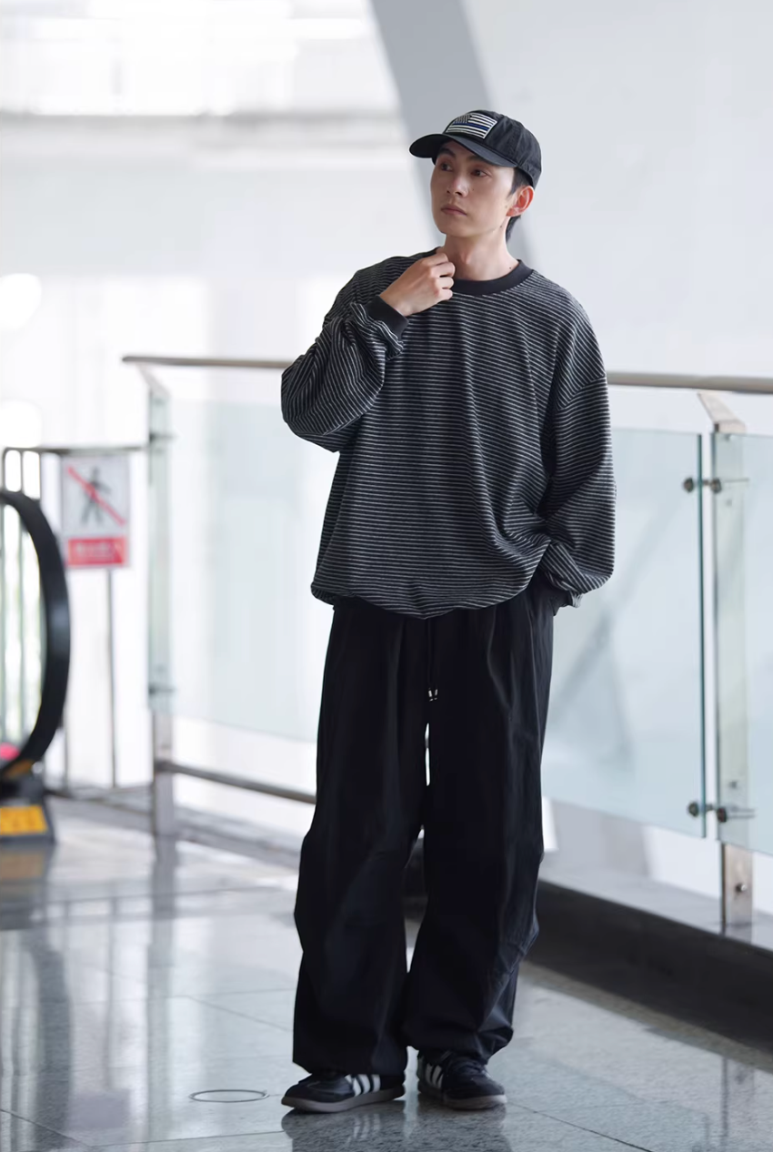 NOCLUE ストライプ ロングTシャツ MB5015