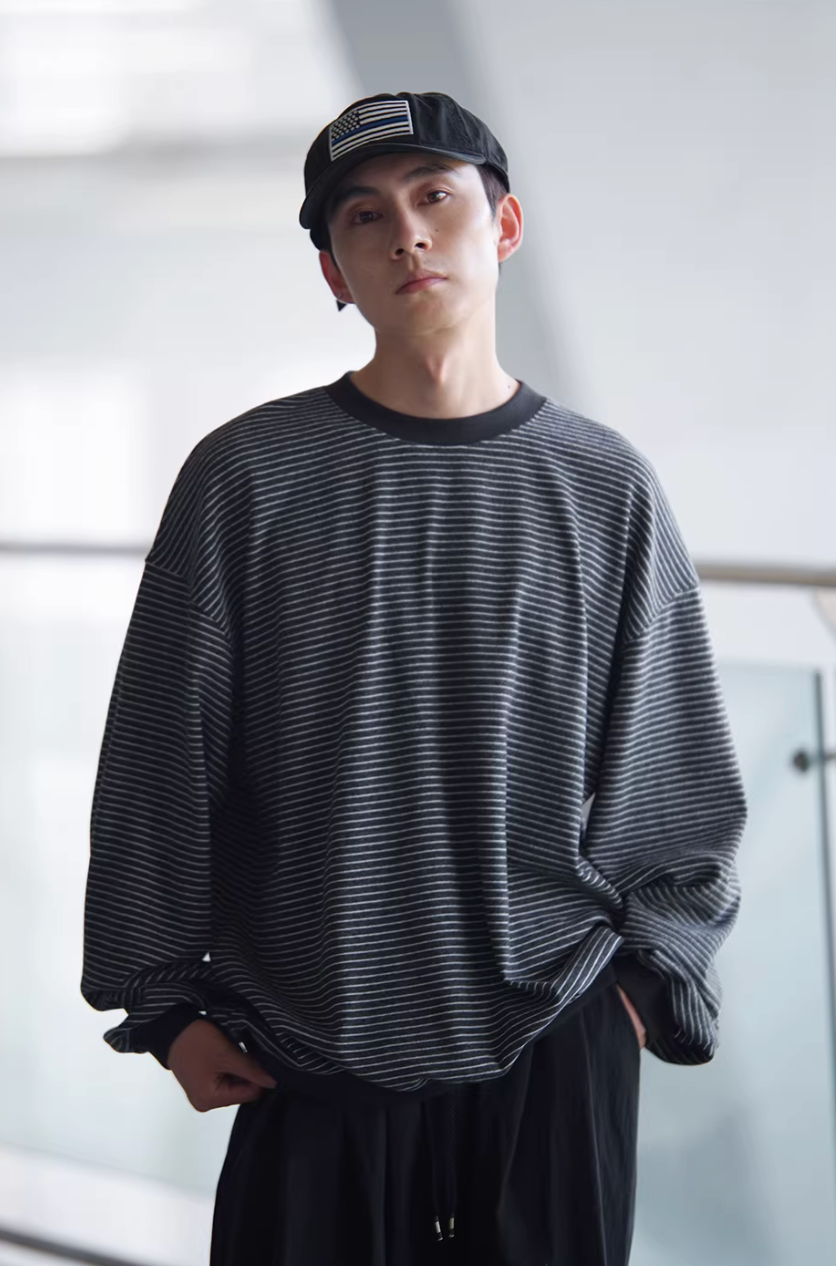 NOCLUE ストライプ ロングTシャツ MB5015