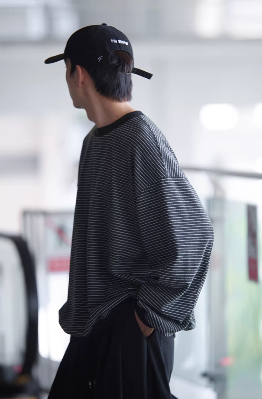 NOCLUE ストライプ ロングTシャツ MB5015