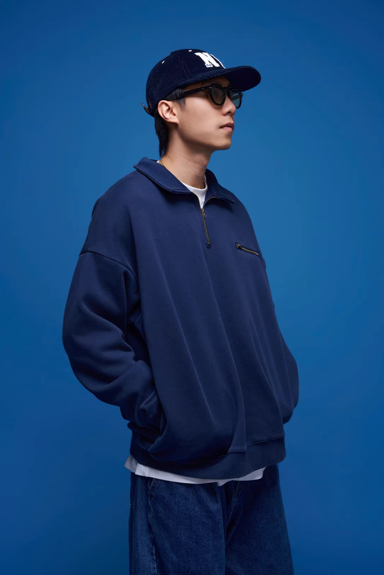 BANANACLUB ウォッシュ ハーフジップ スウェット MB5040