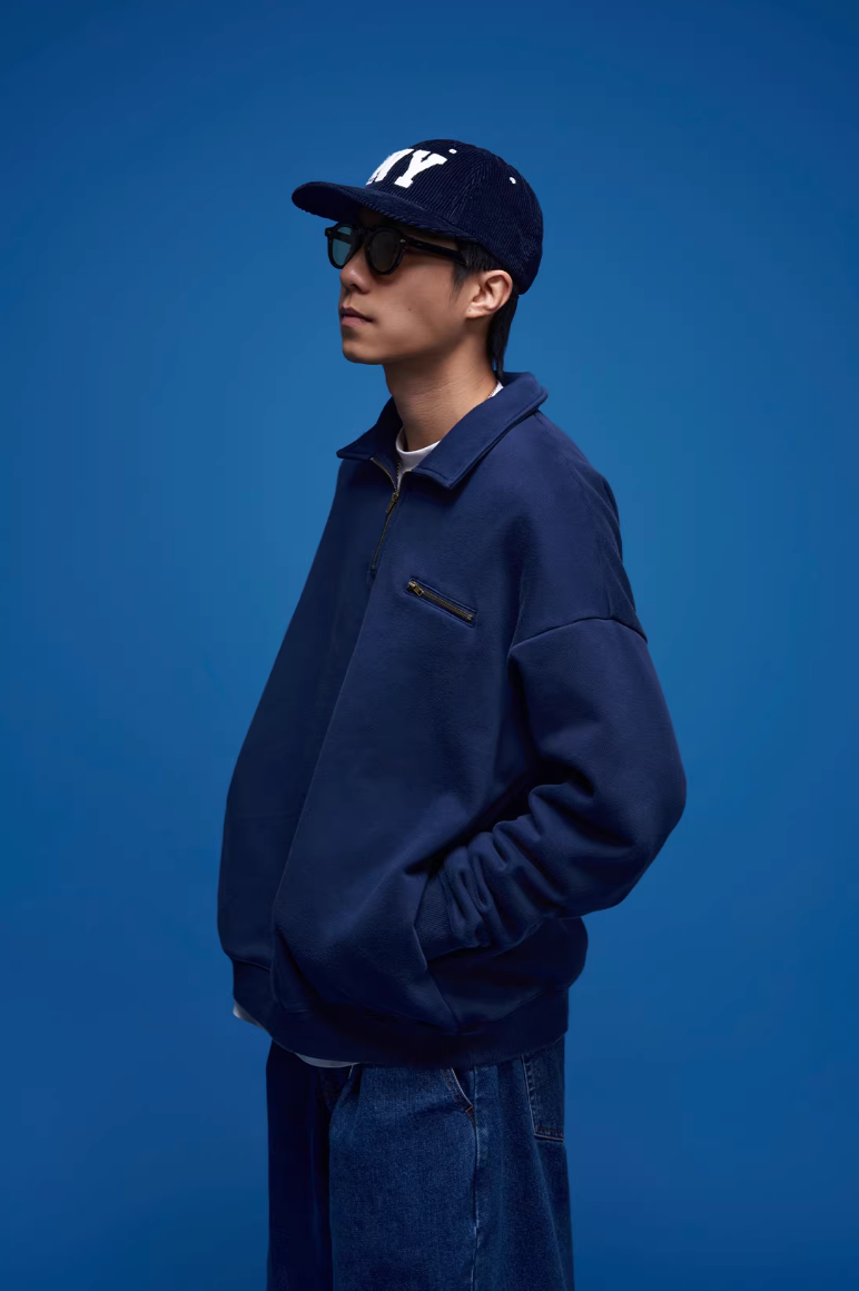 BANANACLUB ウォッシュ ハーフジップ スウェット MB5040