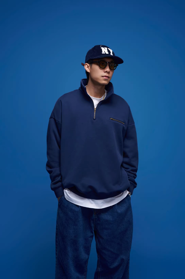 BANANACLUB ウォッシュ ハーフジップ スウェット MB5040