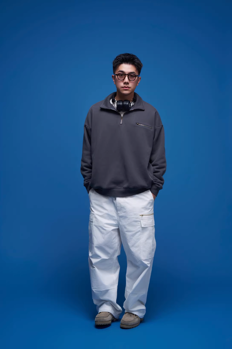 BANANACLUB ウォッシュ ハーフジップ スウェット MB5040