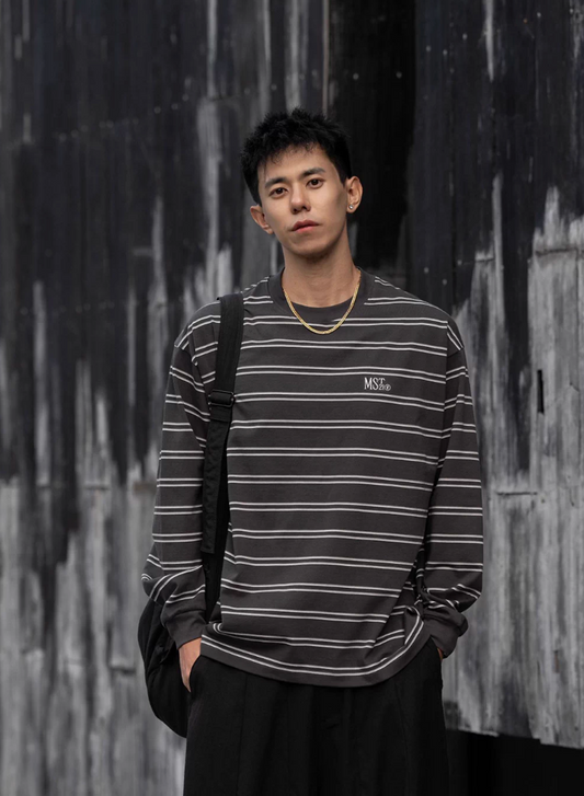 MASSULTI ストライプ ロングTシャツ MB5080