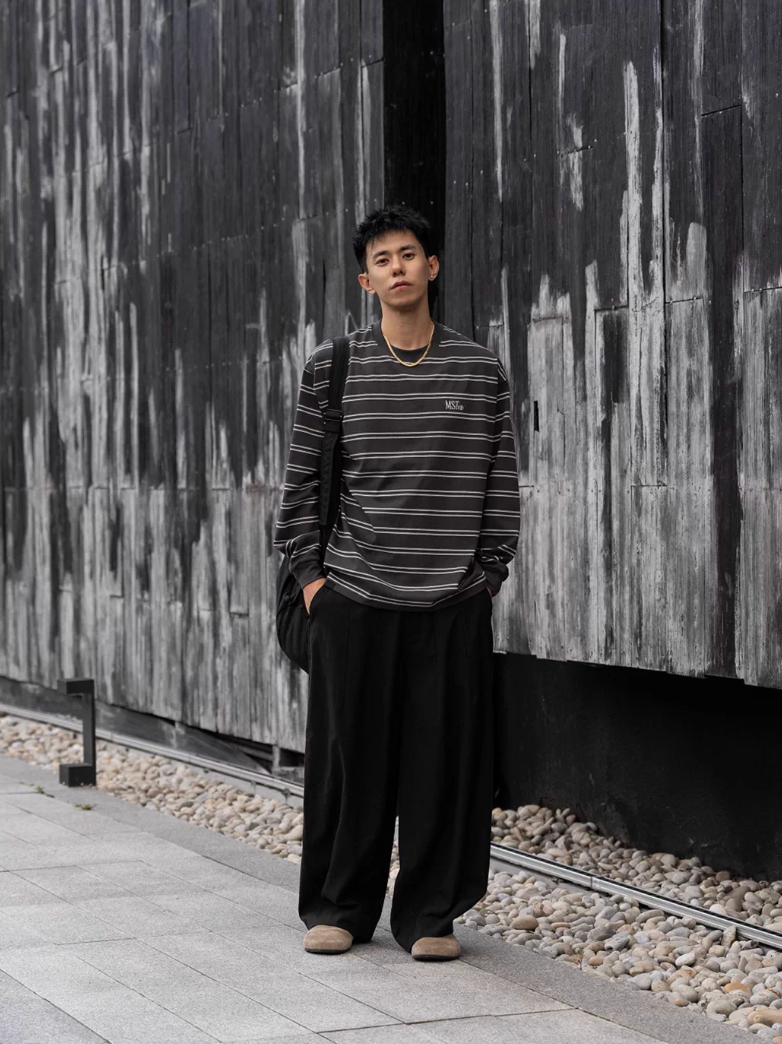 MASSULTI ストライプ ロングTシャツ MB5080