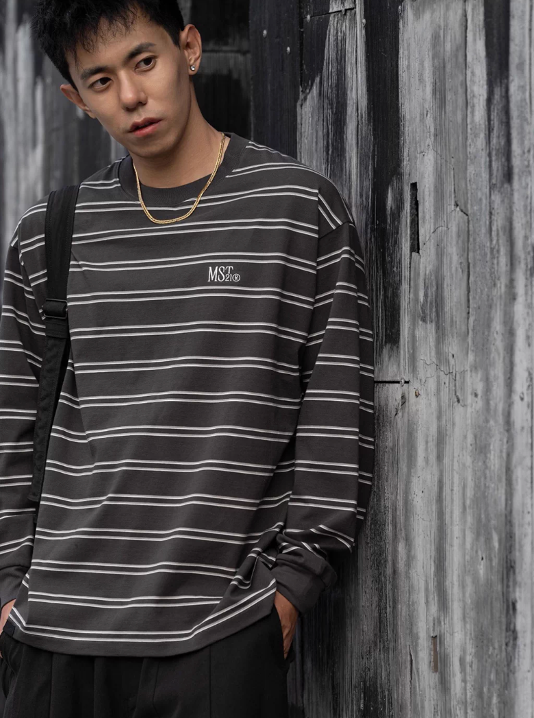 MASSULTI ストライプ ロングTシャツ MB5080