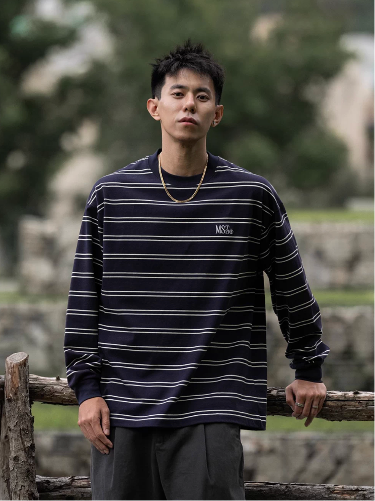 MASSULTI ストライプ ロングTシャツ MB5080