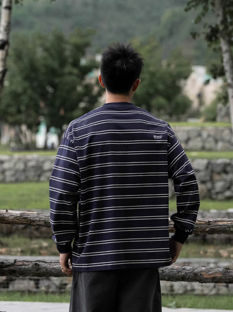 MASSULTI ストライプ ロングTシャツ MB5080