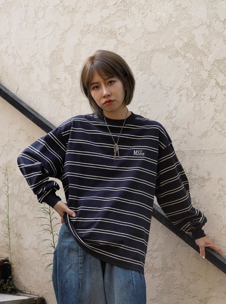 MASSULTI ストライプ ロングTシャツ MB5080