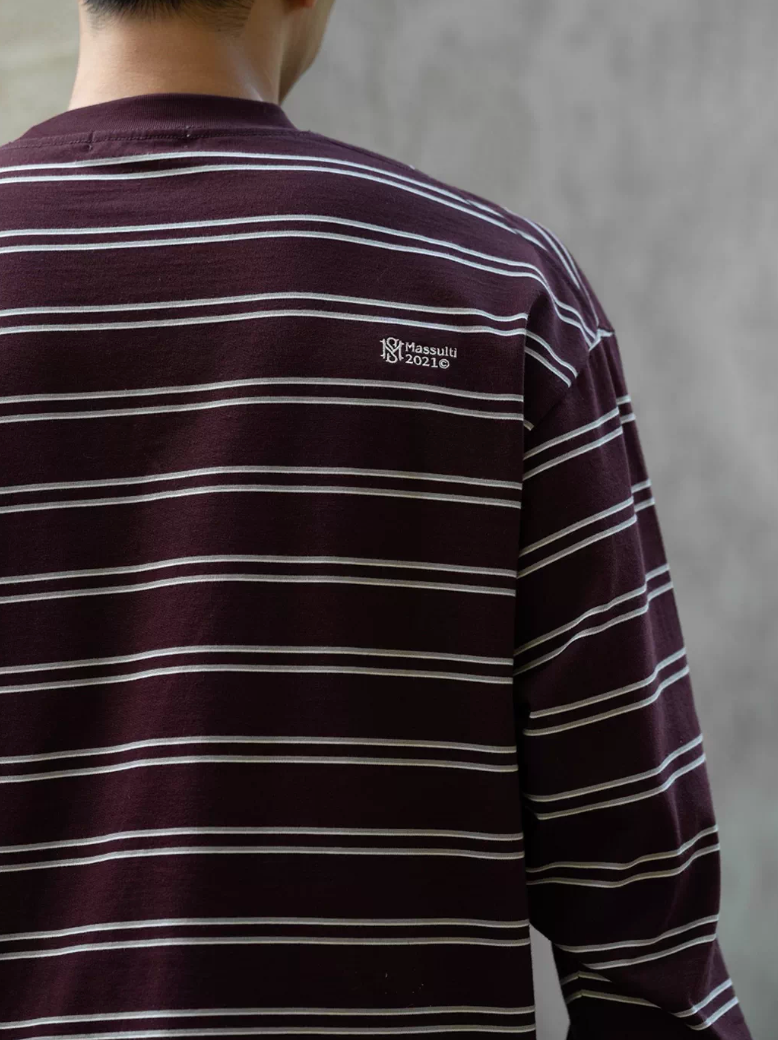 MASSULTI ストライプ ロングTシャツ MB5080