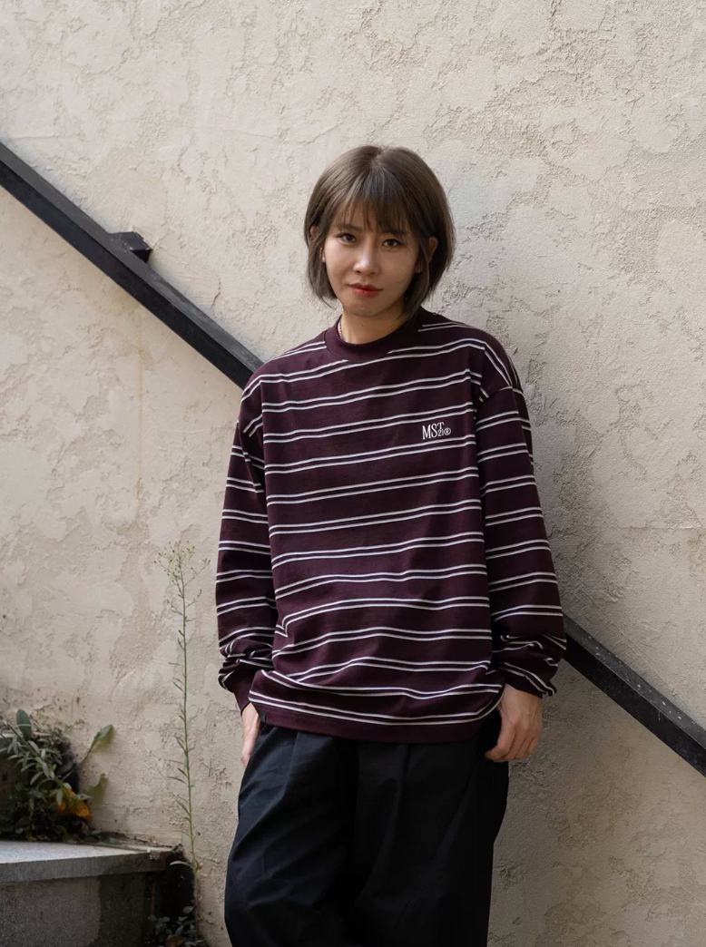 MASSULTI ストライプ ロングTシャツ MB5080