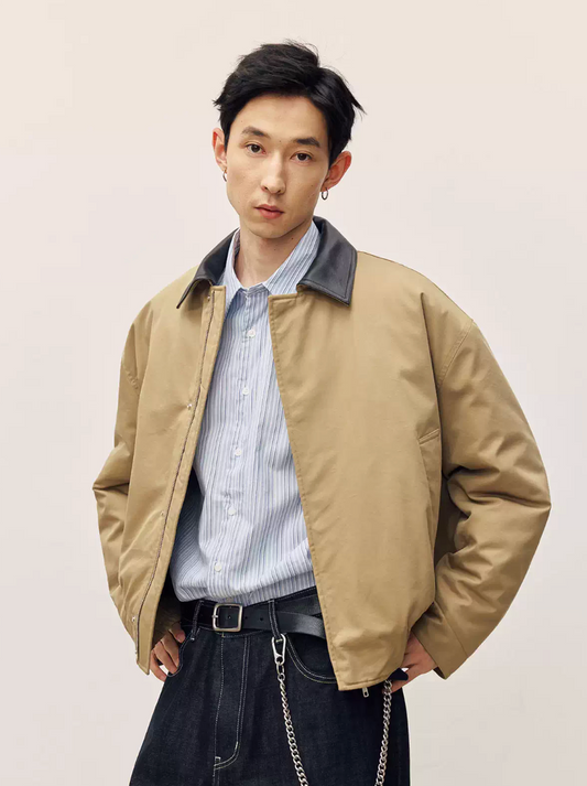 MASSULTI 襟レザー 内綿ブルゾン MB5088