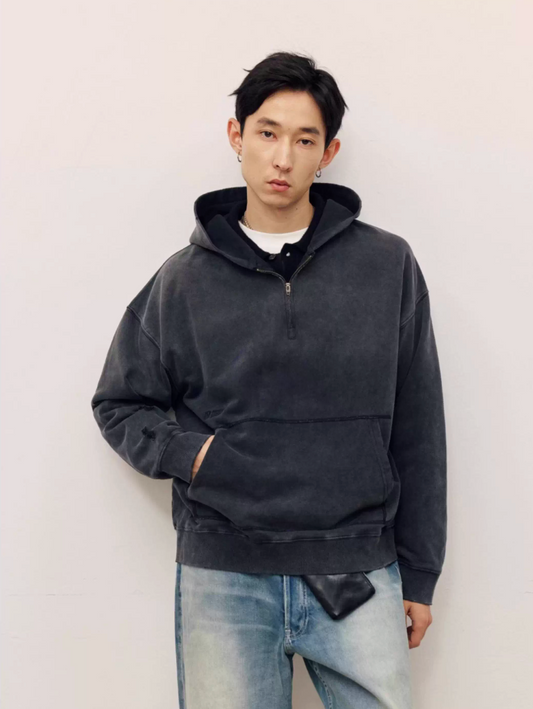 MASSULTI ウォッシュ ハーフジップ パーカー MB5089