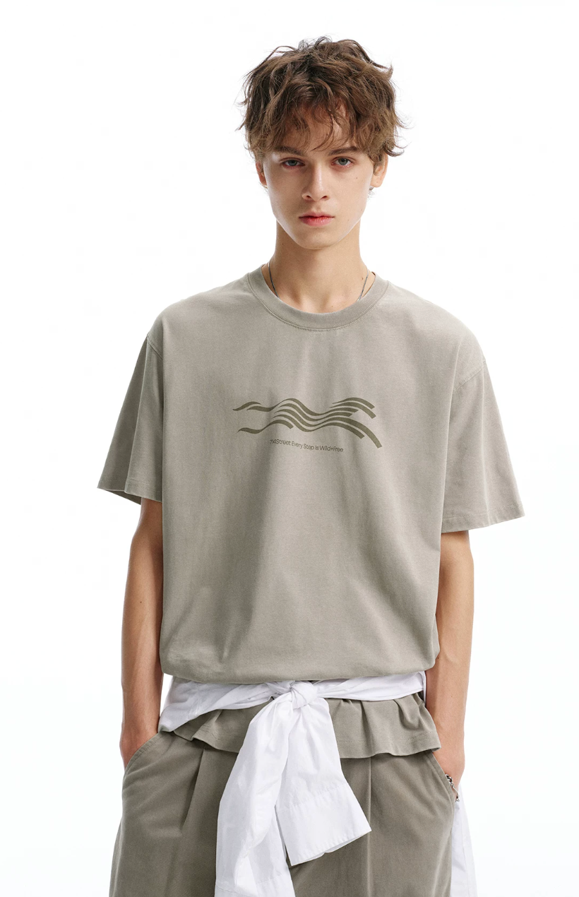 714STREET ウォッシュ フロントロゴ Tシャツ MB5174