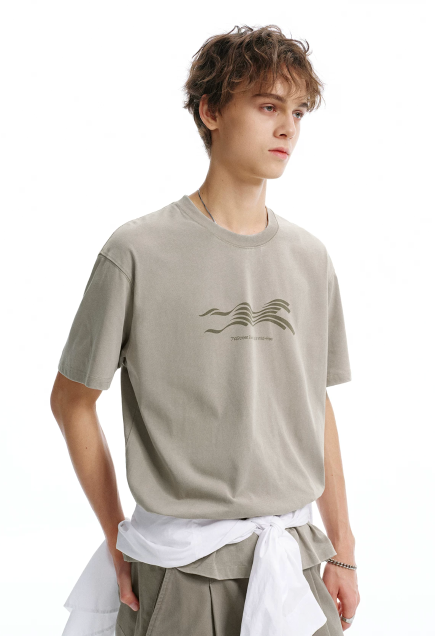 714STREET ウォッシュ フロントロゴ Tシャツ MB5174