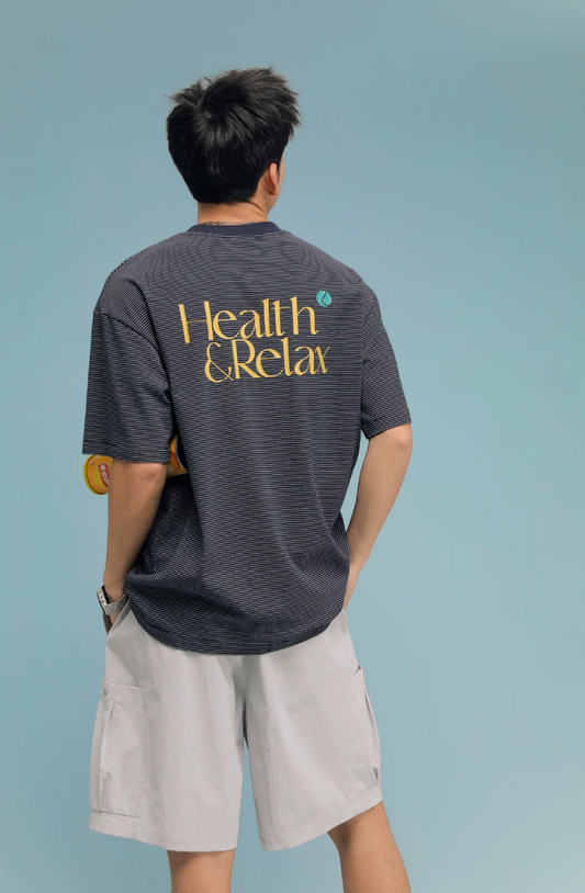 ACTUP ストライプ バックプリント Tシャツ MB5193