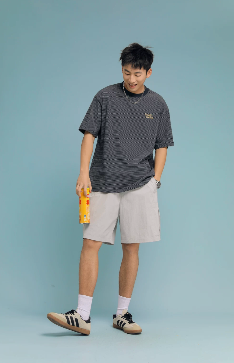 ACTUP ストライプ バックプリント Tシャツ MB5193