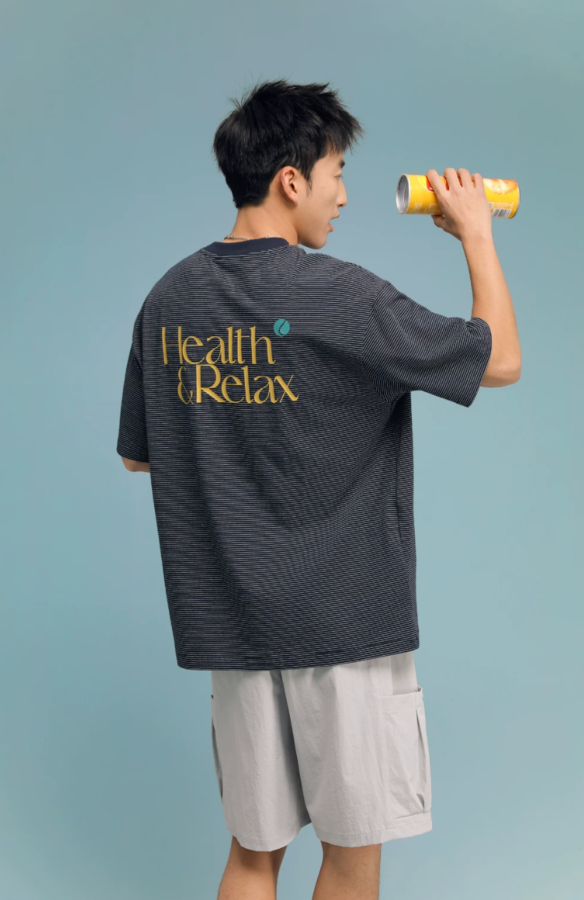 ACTUP ストライプ バックプリント Tシャツ MB5193