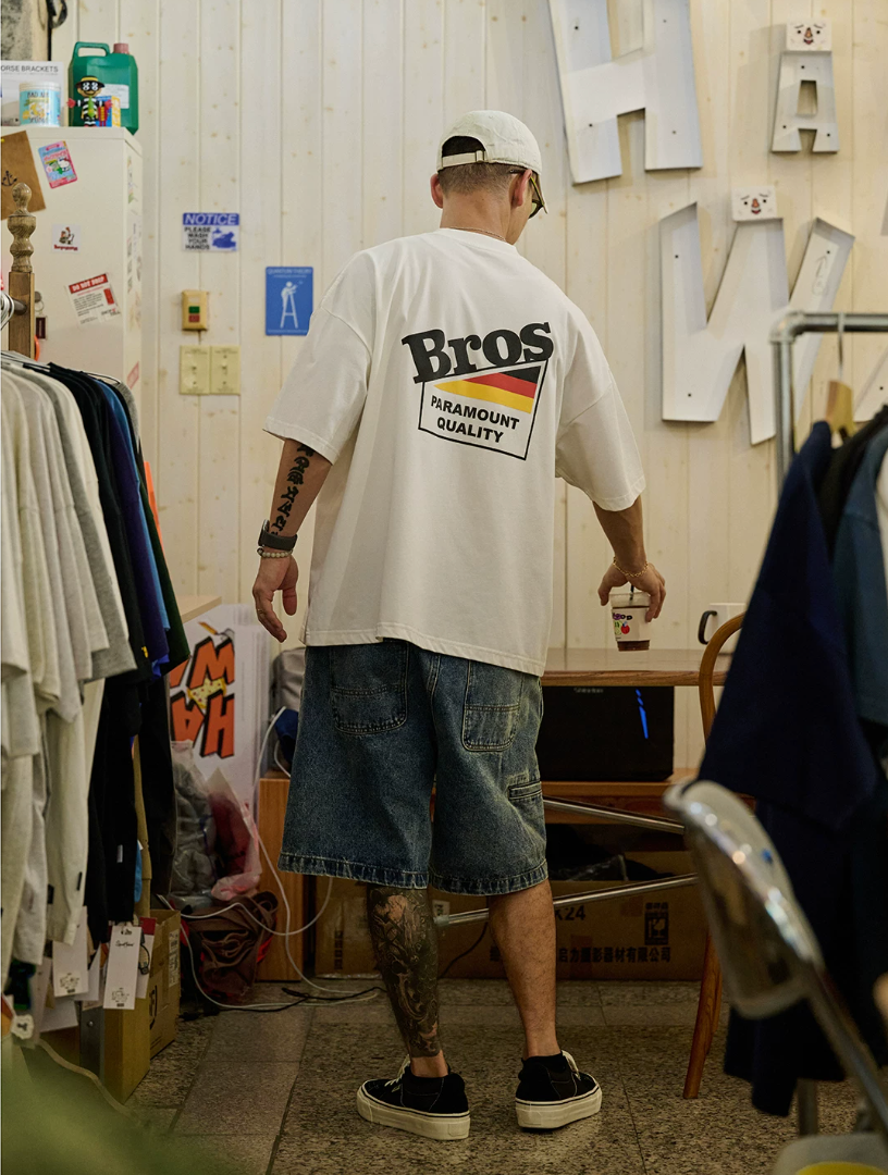 BROSHOOD バックプリント Tシャツ MB5219