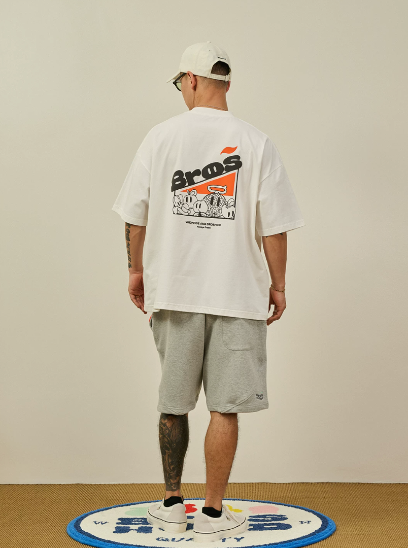 BROSHOOD バックプリント Tシャツ MB5220