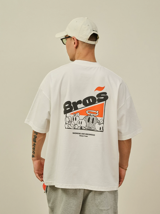 BROSHOOD バックプリント Tシャツ MB5220