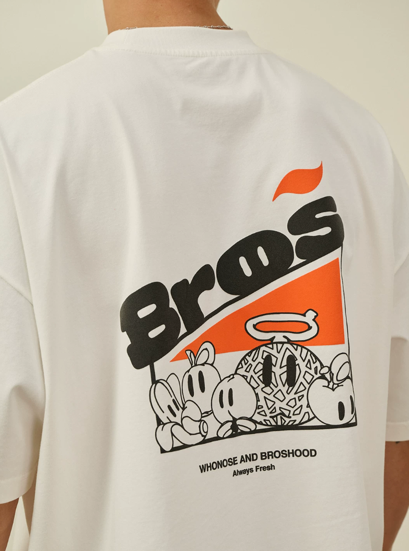 BROSHOOD バックプリント Tシャツ MB5220