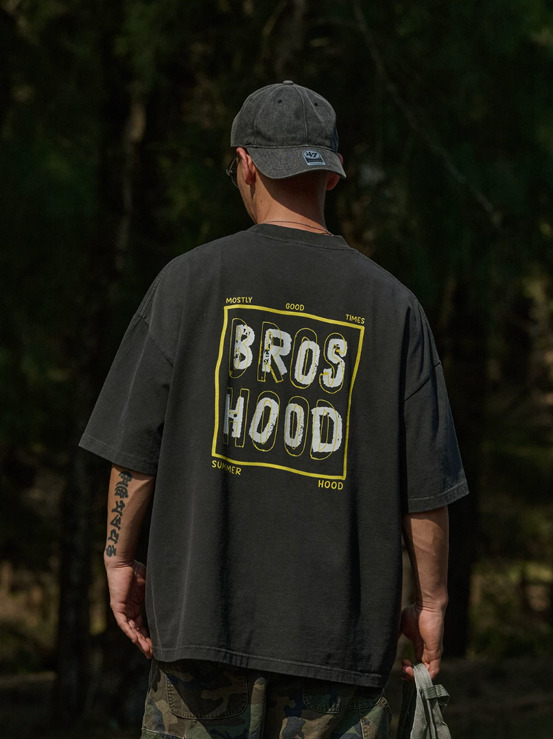 BROSHOOD バックプリント Tシャツ MB5221