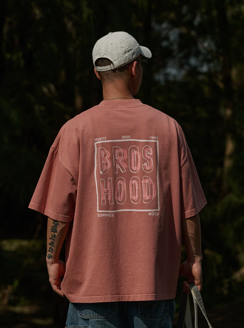 BROSHOOD バックプリント Tシャツ MB5221