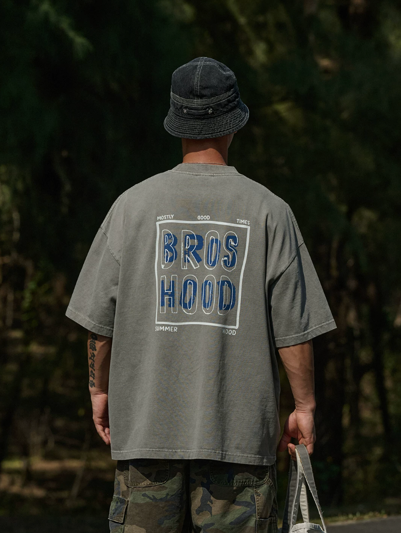 BROSHOOD バックプリント Tシャツ MB5221