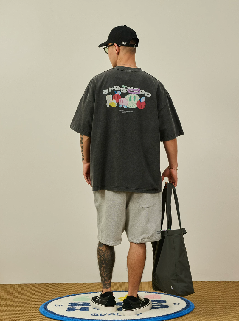 BROSHOOD バックプリント Tシャツ MB5222