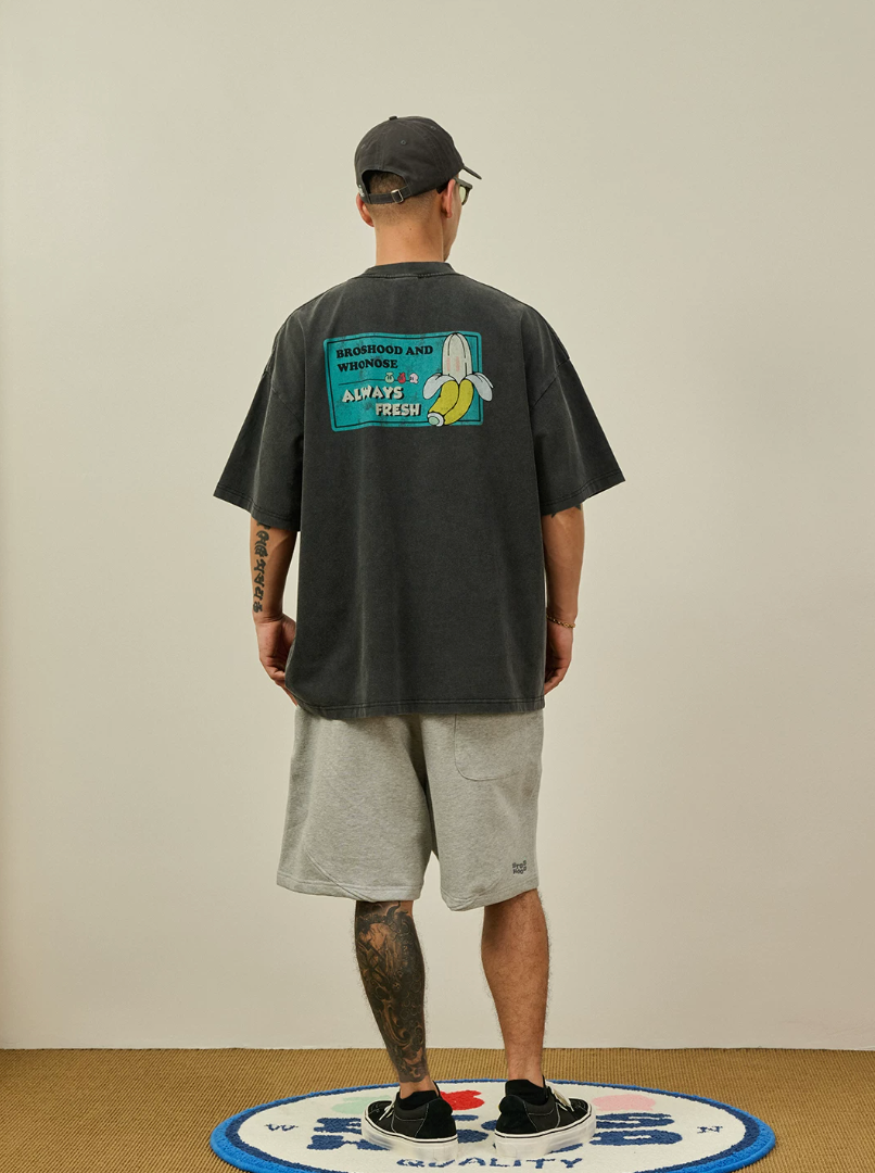BROSHOOD バックプリント Tシャツ MB5223